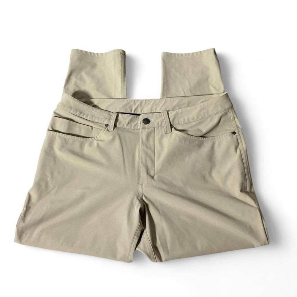 Lululemon ABC Pant Slim Fit Warpstreme Tan Khaki 5 Pocket Mens 32 M5AD7S